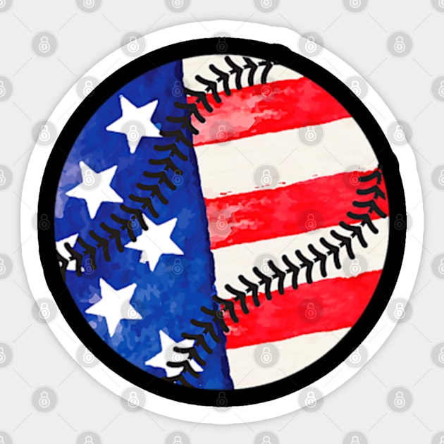 American Flag Baseball Team Gift Sticker by credittee